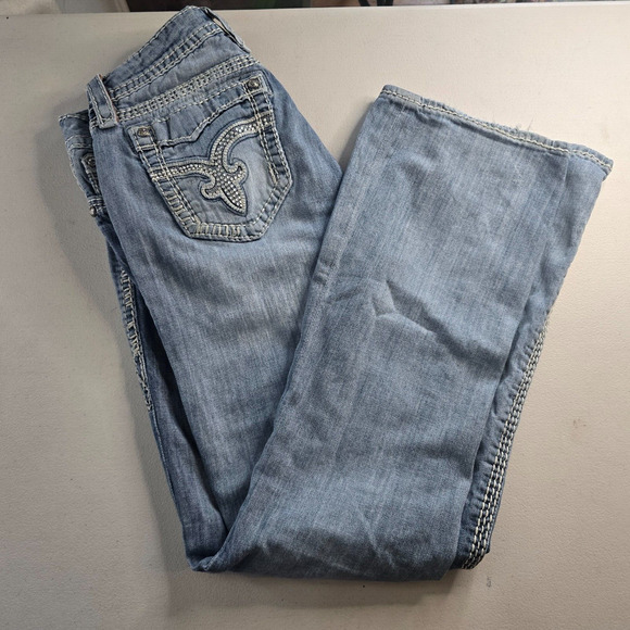 Rock Revival Jeans Women's 30 Blue Vivian Boot Distressed & Fade - Picture 14 of 16